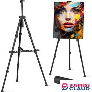 Professional Adjustable Aluminium Easel Stand for Painting, Professional Tripod Display Stand Artist Painting Sketching Easel (Board Not Included) in 1-selfie-stick-tripod-stand-with-bluetooth-remote-extendable-height-square-ring-light-360-rotating-phone-holder-for-smartphone