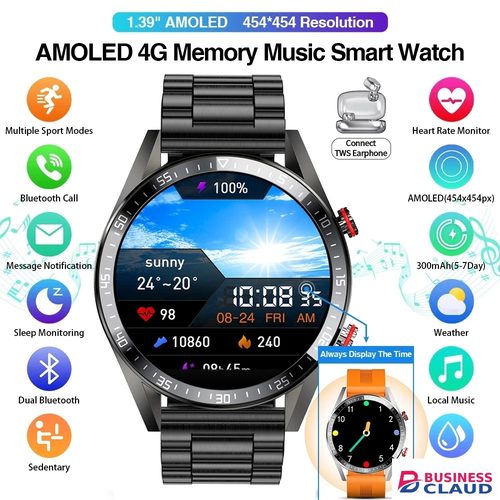 LiGe HW20 Steel Smart Watches Men/Women Smart Watch Bluetooth Call Wristwatch Fitness Bracelet Heart Rate Blood Pressure Monitor Tracker Sports Smartwatches