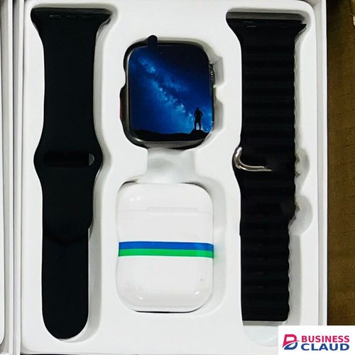 I8 Ultra Series 8 Smart Watch TWO Strap TWS Bluetooth Headset Men Women Heart Rate Monitor Fitness Sport Smartwatches Rate in Cables-black