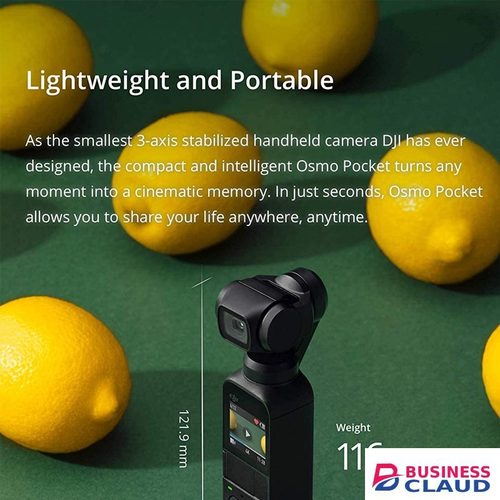 Refurbished DJI OSMO Pocket Handheld 3-Axis Gimbal Stabilizer with integrated Camera 12 MP 1/2.3" CMOS 4K60 Video, for YouTube, TikTok, Video Vlog, Streamlabs, Attachable to Smartphone, Android, iPhon