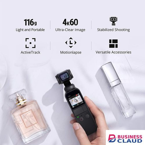 Refurbished Refurbished DJI OSMO Pocket Handheld 3-Axis Gimbal Stabilizer with integrated Camera 12 MP 1/2.3" CMOS 4K60 Video, for YouTube, TikTok, Video Vlog, Streamlabs, Attachable to Smartphone, Android, iPhon in 4-cable