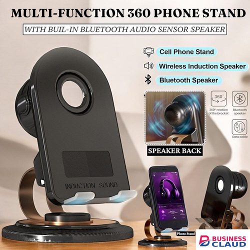 Wireless Bluetooth Speaker Portable Amplifying Speaker Rotating Sensor Speaker Smart Induction Phone Stand Speaker