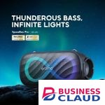 Portable Oraimo SpaceBox Pro OBS-682 80W Portable Wireless Bluetooth Speaker, Deep Bass, 20H Playtime, LED Lights, Karaoke, TWS in Cables-black