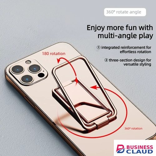 Universal Foldable Phone Stand 360 Degree Rotating Ring Holder Finger Grip Adhesive Back Mount Kickstand for Smartphones Silver