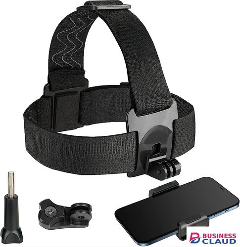 Head Strap Mount, Adjustable Action Camera Head Mount with Phone Holder for Smartphones and Action Cameras in Cables
