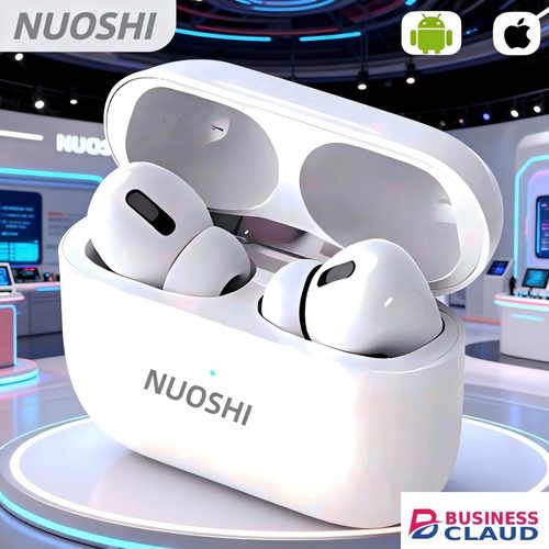 New NUOSHI Air Pro New NS1 Heavy bass Earpods Wireless Noise Cancelling Earphone Waterproof Music Business Earbuds 25Hours Playtime Single ear 4.3g Work on all Smartphones for Android&ios Type-C in 4-cable