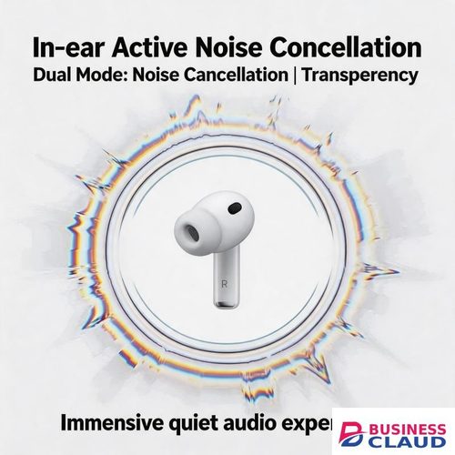 New NUOSHI Air Pro New NS1 Heavy bass Earpods Wireless Noise Cancelling Earphone Waterproof Music Business Earbuds 25Hours Playtime Single ear 4.3g Work on all Smartphones for Android&ios Type-C in 4-cable
