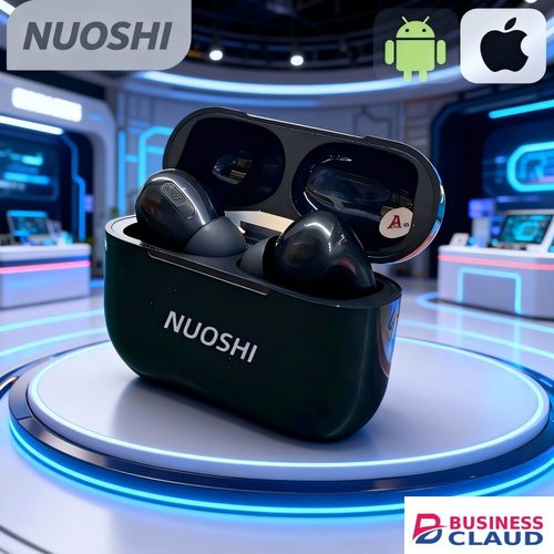 New NUOSHI Air Pro New NS1 Heavy bass Earpods Wireless Noise Cancelling Earphone Waterproof Music Business Earbuds 25Hours Playtime Single ear 4.3g Work on all Smartphones for Android&ios Type-C in 4-cable