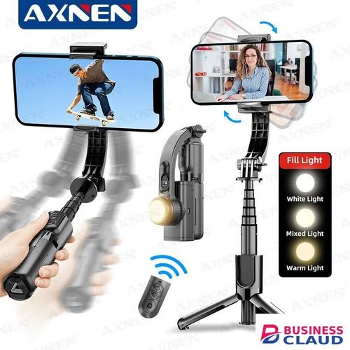 Phone Handheld Gimbals & Stabilizers With Fill Light For for iPhone Android Smartphone Anti-shake Video Record Selfie Stick Tripod in Cable-blue