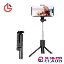 Portable Great Life Selfie Stick Tripod Extendable Wireless Bluetooth Remote Portable Smartphone Tripod Stand Mount For IOS Android Phone in Cable-blue