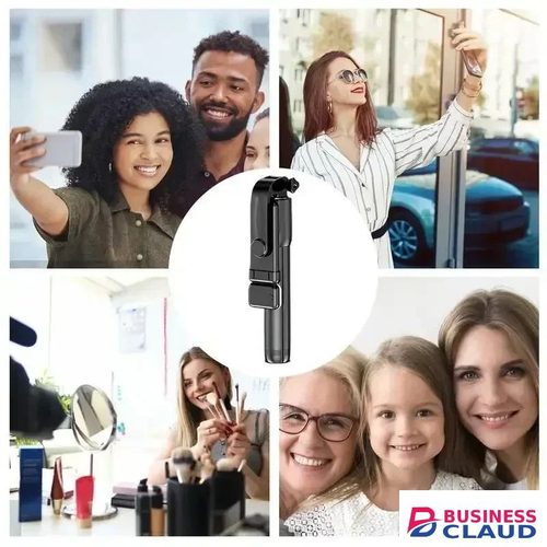 Portable Great Life Selfie Stick Tripod Extendable Wireless Bluetooth Remote Portable Smartphone Tripod Stand Mount For IOS Android Phone in Cable-blue