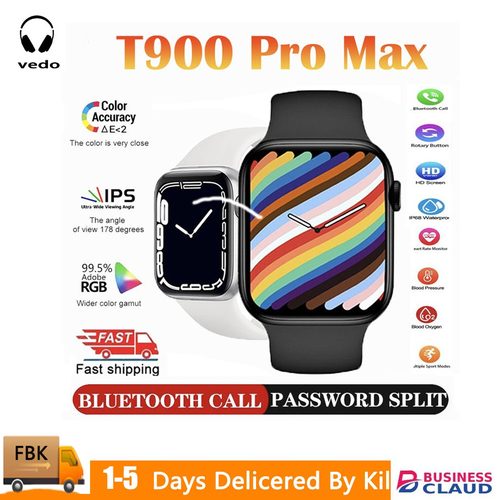 VEDO T900 Pro Max Smart Watch Series 7/8 with Two Buttons Men Women DIY Watch Face Bluetooth Call Waterproof Sport IWO 14 Smartwatch in 4-cable