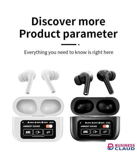 Original A9 Pro Wireless Bluetooth earphones LED Touch Screen Earpods Touch Screen ANC Noise Reduction Earbuds 500mAh Long Standby in Cables-led-light-flashlight