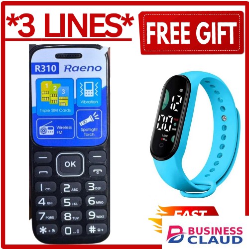 LIMITED DISCOUNT ????????BRAND NEW RAENO R310 TRIPLE SIM CARD FEATURE PHONE WITH Bluetooth /Wireless FM/SD Slot kabambe/katululu/mulika mwizi/button feature phone