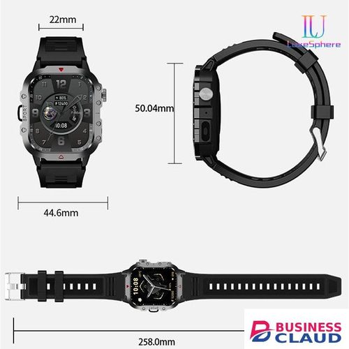 Smartwatch Outdoor Sports Bluetooth Call Smartwatch 2.01 Inch HD Display Screen Blood Heart Rate Blood Pressure Oxygen Bluetooth Talking Watches Multi Sport LED Flashlight Military Smart Watch Rate in 4-cable