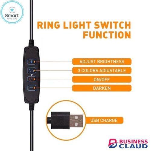 【Promotion】Smartrahalife 2.1M Tripod Stand with 12 Inch LED Ring Light Professional Studio Setup with Phone Holder for Live Streaming Makeup Selfie and Video Recording