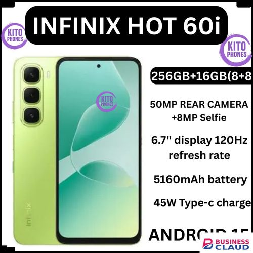 Infinix Hot 60i 256GB+16(8+8)GB 6.7" 120Hz Screen 4G Phone Dual SIM 5160mAh Battery 45W Charging 50MP Camera Fingerprint Lock Android 15 G81 Smart AI smart Phones + free gifts