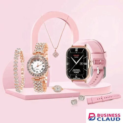 A58plus smart watch Bluetooth call with diamond 2pcs watches gift box set for women's smartwatch GT4 heart rate Monotor sports watch Woman Smartwatch Luxury Ladies Watch Girlfriend Birthday Gift set Gift in 4-cable
