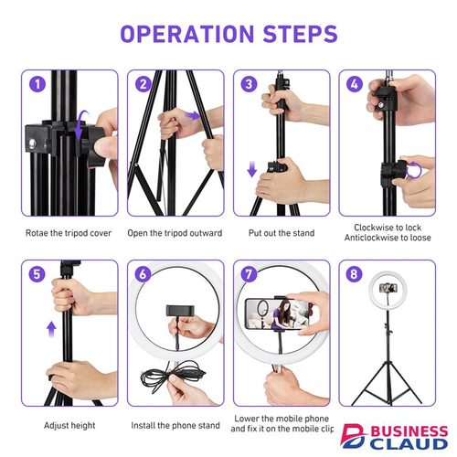 10 inch Led Ring Light Profissional Selfie Ringlight Makeup Lamp Video Studio with Tripod 2.1M tripod Stand for Selfie Live Stream/Makeup/Youtube/Tiktok Video in Cables