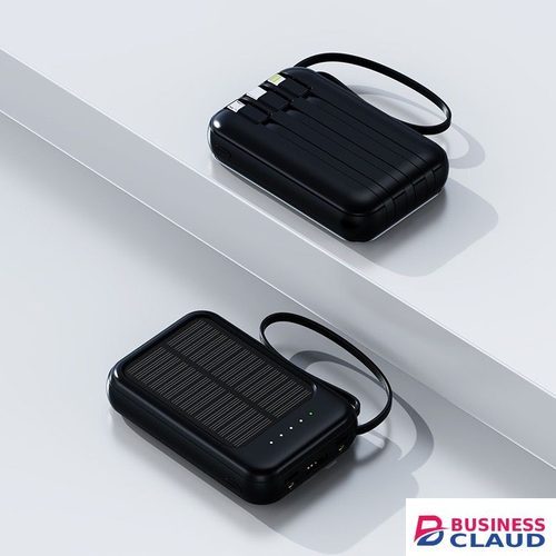 20000mAh Built in 4 Cables Solar Power Banks TypeC Micro USB Portable Powerbank 4-wire Fast Charge Dual Output Ports Mobile Power Supply This product can charge the iPhone 12 for 1.5 times.