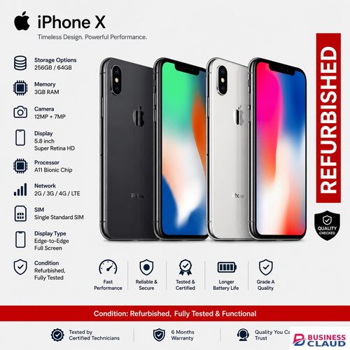 Refurbished iPhone X 256GB + 3GB/ 12MP+7MP 5.8 inch Smartphone A11 Bionic processor 2G/3G/4G/LTE single standard SIM iPhone first generation full screen