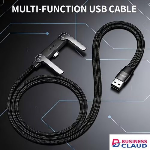 TIMACK Foldable 240W PD Fast Charging Cable USB to Type-C, 360-Degree Rotatable Adjustable Metal Bracket, Fully Compatible with Mobile Phone Charging Cable with Phone Holder for Tablets Smartphones