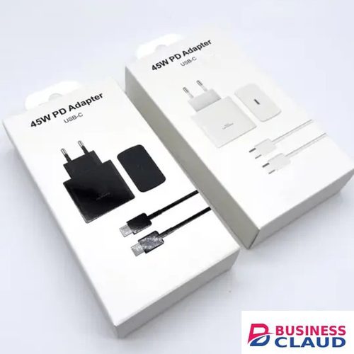 Original Durable Samsung 45W Super Fast Charging 2.0 3 Pin Wall Charger Adapter with Type-C to Type-C Cable, USB-C PD Fast Charge for Galaxy S Ultra, Note Series & Compatible Devices in 1-type-c-adapter