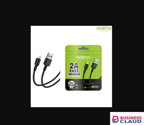 Durable Oraimo USB to Normal Fast Charging Cable – Durable High-Speed Charger for Android Tablets Power Banks with Tangle-Free Design and Reinforced Connectors in Cables-black