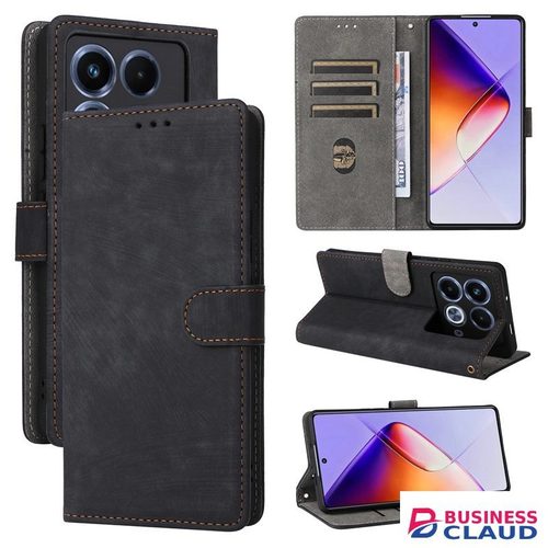Durable Flip Cover for Infinix Note 40 4G PU Leather Phone Case Full-Body Protection Shockproof [RFID Blocking] Wallet Cover With Hand Strap in Built-charging-cable-and-22-5w-fast-charging