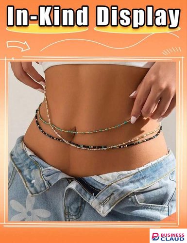 Stylish 3pcs Trendy Adjustable Beaded Waist Chain for Women Stylish African Belly Chain Body Jewelry African Waist Beads - Summer Beach Accessory for Jeans, Crop Tops, Festivals and Everyday Wear in One-crochet-kit-aluminum-silver-hooks-weaving-yarn-set