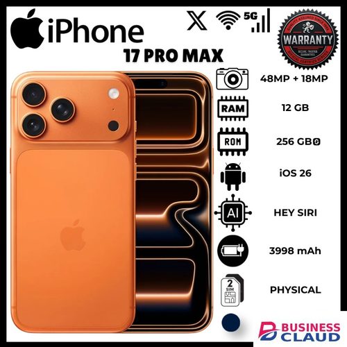 Brand New Ultimate IPhone 17 Pro Max 12GB RAM 256 GB ROM 6.3 Inch 120Hz Oled Display A19 Pro Hexa Core 3Nm Phones 48Mp Rear 4X Lidar 18Mp Front Smart Phones 4000Mah 25W Pd3.2 Ios 26 Ip68 8.8Mm 206G Sim Phone Smartphones in Cables-led-light-flashlight