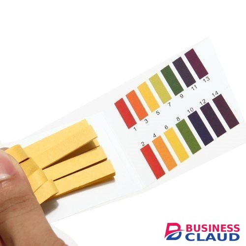 pH test strips for determining the acidity or alkalinity of a solution in a laboratory setting.