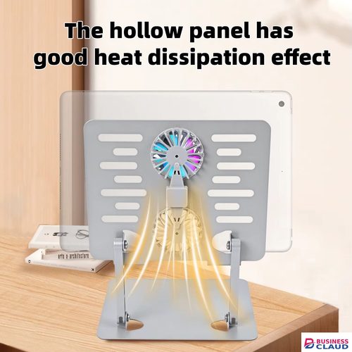 High Quality ????❄️ Adjustable Laptop Stand with Dual Cooling Fan – Ergonomic Aluminium Alloy Riser for 10–17 inch Laptops | Height Adjustable, Foldable, Silent Cooling Fans in 1-controllers