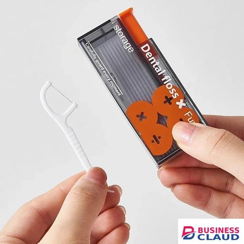 Portable Floss Dispenser Includes 10Pcs Floss Automatic Ejectable Floss Organiser Oral Care Press-on Disposable Flossing Sticks