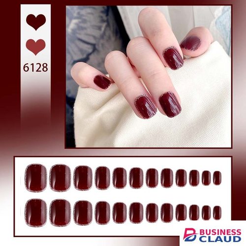 New 24 Pieces Short Plastic Art Fake Nails - Press-On Reusable Full Cover False Nail Tips for Nail Art Decoration
