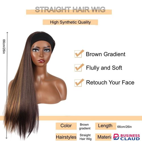 Headband Wig Women's Wig Fashionable Women's Wig Gradient Color Long Straight Wig Made of Heat-Resistant Synthetic Fiber Suitable for Women Wear Perfect Holiday Gift in Kenya-premium-incense-scent