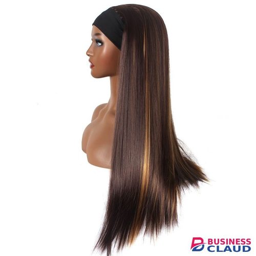 Headband Wig Women's Wig Fashionable Women's Wig Gradient Color Long Straight Wig Made of Heat-Resistant Synthetic Fiber Suitable for Women Wear Perfect Holiday Gift