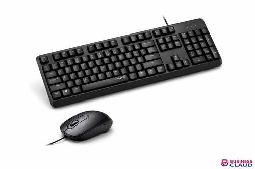 Rapoo X130 Pro Wired Keyboard And Mouse Combo, Spill-Resistant Design, 1000 DPI Tracking Engine, Anti-Oxidation Sealed Membrane, Laser-Carved Keycaps, Plug-and-Play USB Connection, 3-Button Mouse Design in One-unit