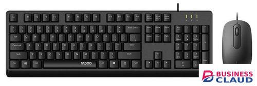 Rapoo X130 Pro Wired Keyboard And Mouse Combo, Spill-Resistant Design, 1000 DPI Tracking Engine, Anti-Oxidation Sealed Membrane, Laser-Carved Keycaps, Plug-and-Play USB Connection, 3-Button Mouse Design in One-unit