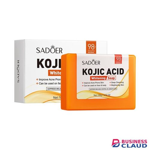 SADOER Kojic Acid Whitening Soap Body Cleaning Lightening Dark Underarm Leg Handmade Bath Soap Body Cleansers Brightening Face Soap Tender Skin Care
