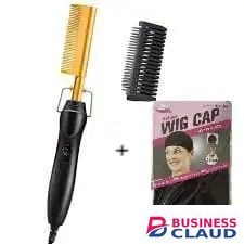 Professional Commercial Commercial Electric Hot Comb with Adjustable Heat for Natural Hair and Wigs Professional Styling Tool with Fast Heating Control plus Free Wig Cap Gift in Kenya-premium-incense-scent
