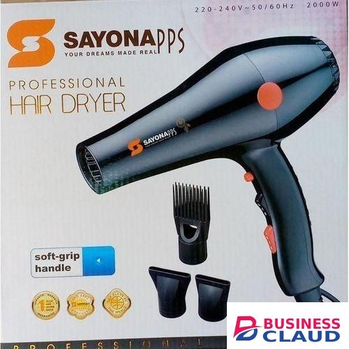 Sayona Best Price Professional Hair Blow-dry Sy-1000 ( Best For Commercial Use)KEY FEATURES Power: 2000 Watts 2 Speeds and 3 Heat Settings Soft Grip Handle Hanging Loop for Easy Storage Power