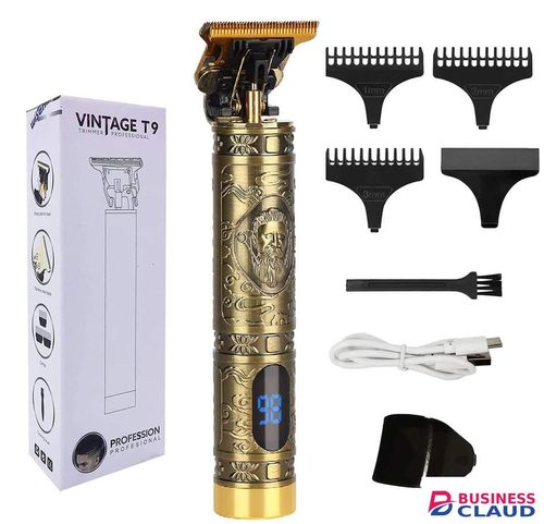 🔥PROMOTION PRICE 🔥VINTAGE T9 Hair Clipper battery Outbuild Trimmer Cordless Shaver Trimmer Men Barber Hair Beard Cutting Chargeable Machine