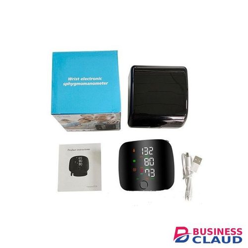 Rechargeable wrist blood pressure monitor, tonometer, tensiometer, automatic digital pulse monitor, blood pressure measuring device, LED screen voice broadcast