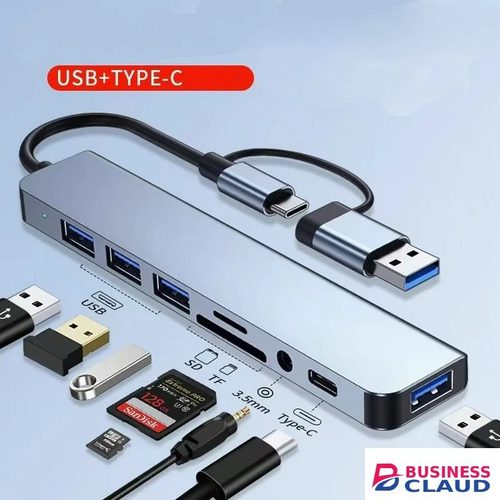 Portable USB-C HUB Type-C Splitter Thunderbolt 3 Dock Laptop Adapter 4 USB Ports SD & TF Card Readers Type-C Port 3.5mm Audio Interchangeable Plugs in 1-laptop-intel-graphics-windows-11