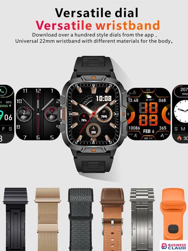 LIGE QX12 Smart Watch Rugged Military Smart Watch Men HD Screen Heart Rate Ai Voice Bluetooth Call Waterproof Sports Outdoor Smartwatch For Men Multifunction Man Watch Black Smartwatch With LED Light Rate in Cables-led-light-flashlight