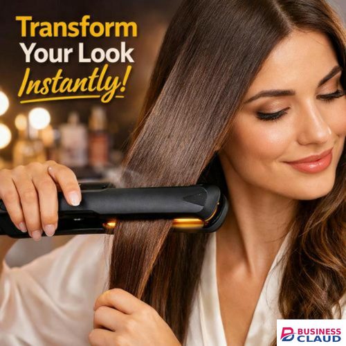 Professional Quality Professional Ceramic Hair Straightener Flat Iron – Fast Heating, Sleek Design, Salon Quality Results Design in 1-electric-hair-straightener-brush-dryer-ceramic-heating-blow-dryer-curling-iro