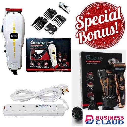 Professional PROFESSIONAL / KINYOZI HAIR CUTTING / SHAVING MACHINE // Geemy Professional Barbering Hair/Shaving Machine-Kinyozi & 4 Way Power Extension Cable & Rechargeable Smart 3 in 1 Hair Clipper/Trimmer in Kenya-premium-incense-scent