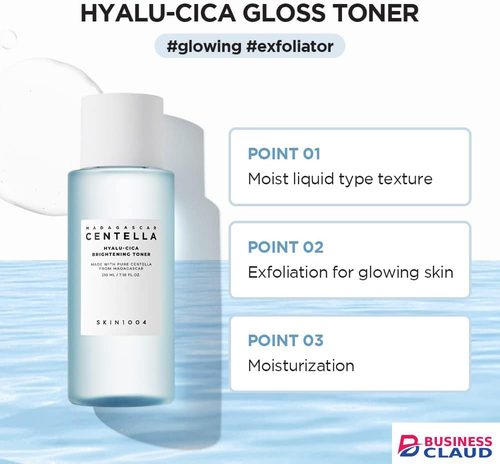 SKIN1004 Madagascar Centella Hyalu-Cica Brightening Toner. Moisturizes, Brightens, Soothes irritation, Redness, Target hyperpigmentation, Dark spots, Glows, Evens, Smooths & Softens, Unclog Pores