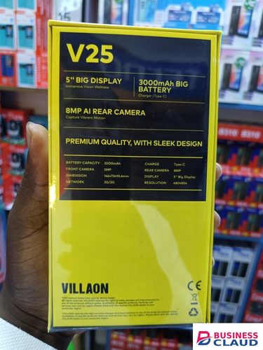LIMITED TIME OFFER!! VILLAON V25 4G, 32GB STORAGE, 4GB RAM(2GB+2GB), 8MP MAIN CAMERA, 3,000MAH BATTERY, TYPE-C FAST CHARGER, 5-INCH DISPLAY, QUALITY & SLEEK DESIGN, 12MONTHS WARRANTY